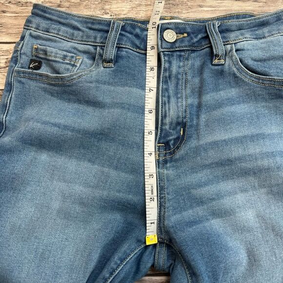 KanCan Women's Distressed Skinny Raw Hem Blue Jeans 5 26 High Rise Zipper Pocket - Picture 11 of 12